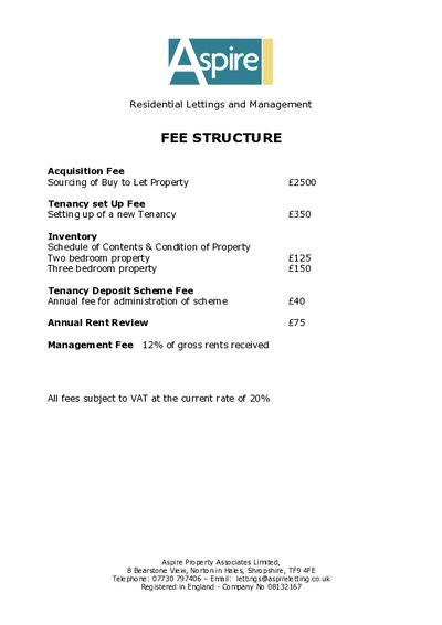Fee Structure(1)